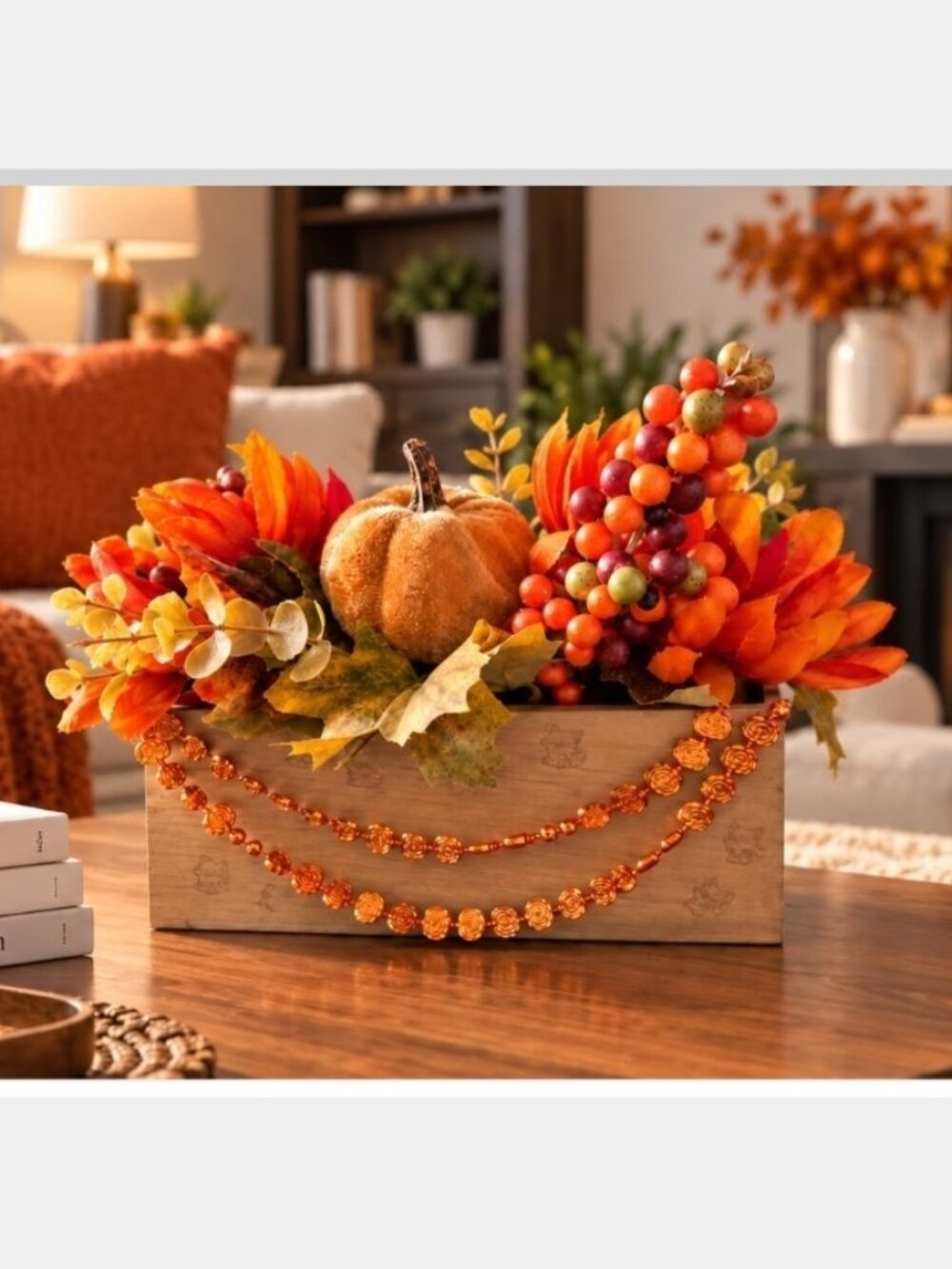 Fall Autumn Centerpiece Pumpkin Floral Arrangement Farmhouse Decor